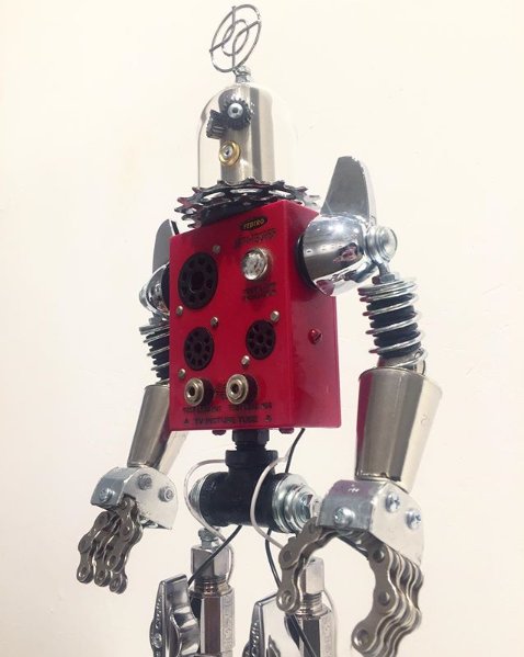 “Bennett”, a new robot by David Lipson, mixed media sculpture, 16.75” tall