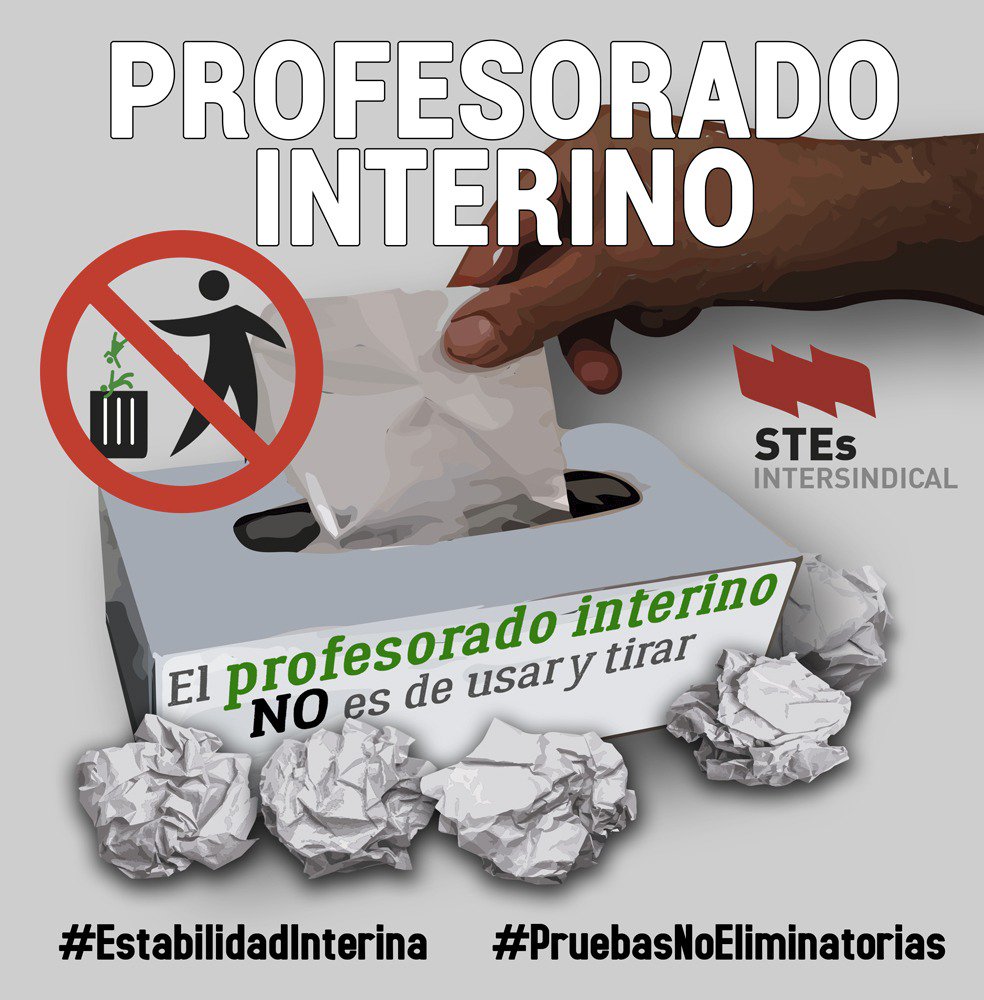 STExtremadura's tweet photo. Basta de precariedad #EstabilidadInterina #PruebasNoEliminatorias Ni un docente interino al paro @STESIntersindic @ConfeIntersindi @stegsindicato @SUATEA @STEC_Cantabria @i_stea @SindicatoSTECyL @STEPV_Iv @epublicSTEI @stemstes @steclm @STERM_La_Inters @USTEAEnseanza @SATESTEs https://t.co/kb2qbCdRUL