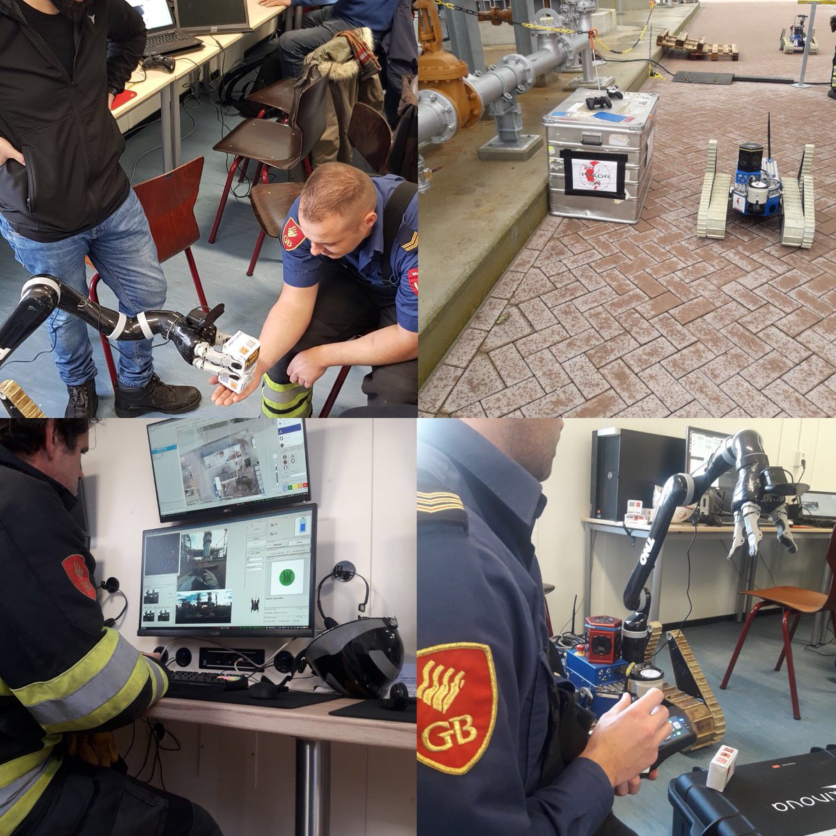 Jan_Waals's tweet photo. Vandaag start van TRADR week. Collega’s gez-brandweer samen met internationale studenten werken samen aan robots en drones voor inzet bij industriële incidenten. Vrijdag 17-11 finale test!! https://t.co/3A6woHo3tl