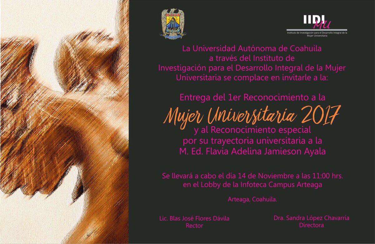 IIDIMU_UADEC's tweet photo. Mañana es el gran día #MujerUAdeC2017 los esperamos 11am CU #Arteaga #Infoteca @UAdeC @BlasFloresD @Sandralopch #OrgullosamenteMujeresUAdeC https://t.co/x7lNsJT8vC