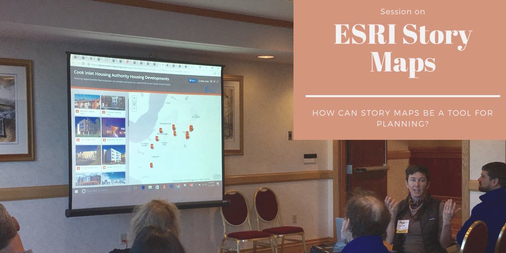 FASTplanning's tweet photo. #AKplan session on ESRI Story Maps by Agnew::Beck. Very fun, interactive tool with endless possibilities! https://t.co/51814XJkBM