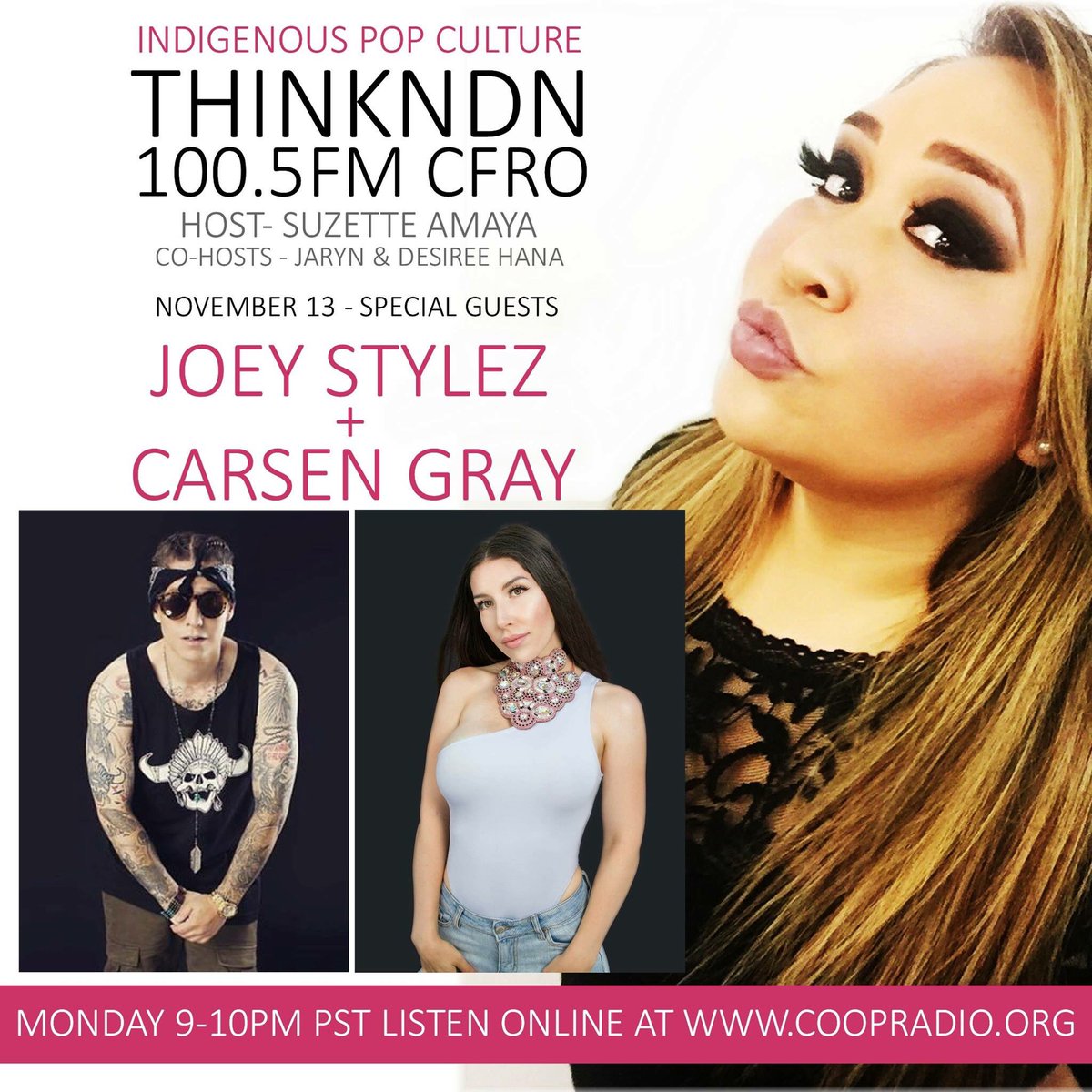ThinkNDN's tweet image. TONIGHT Join Host @SuzetteAmaya W/ @joeystylezworld @realcarsengray Listen Online At 9-10pm PST coopradio.org #HipHop #Pop