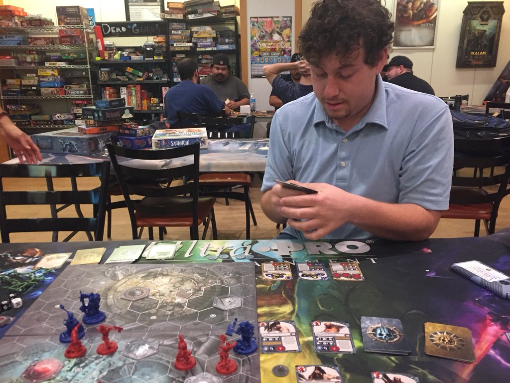 Unrivaled_Timmy's tweet photo. War gaming with “El Maestro” as I like to call him. PS: the only reason CJ the Judge won is he was illegally keeping Glory Tokens in his mouth @CJ_TheJudge @UnrivaledTS https://t.co/t8x5jpATMT