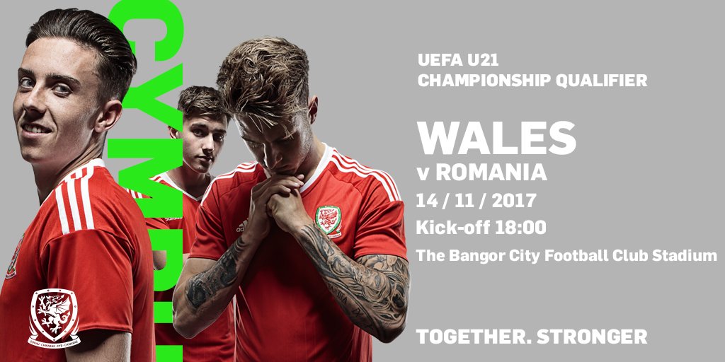 bangorcityfc's tweet photo. TICKETS UPDATE #2:
@UEFAUnder21 Championship Qualifier:
@FAWales U21 v #Romania U21 
Tues, 14/11 - 6pm KO

Alternatively tickets can be reserved by contacting Gwynfor Jones on tel: 07846 037597 / email: w.g.jones1@btopenworld.com 

#TogetherStronger #WALROM #U21EURO https://t.co/bLG7wkm5nm