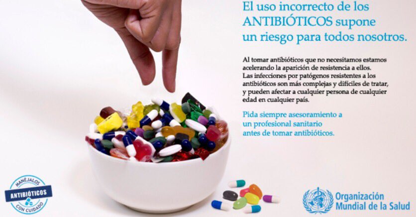 COFEPRIS's tweet photo. El día de hoy comienza la Semana Mundial de Concienciación sobre el Uso de los #Antibióticos. #ManéjalosConCuidado.@sanchezytepoz https://t.co/aB62vy1wEp