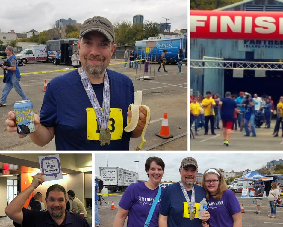 Systemware's tweet photo. Congrats to our #QA Manager @rj_systemware on completion of the 2017 @FWMarathon and for accomplishing his goal to RUN for #ChildhoodCancer research &amp; awareness! We are all very proud of you Robert! @1million4anna #1M4A #FloatOn #MoreThan4 #EmployeesBeingAwesome https://t.co/PLvyhKD0Hg