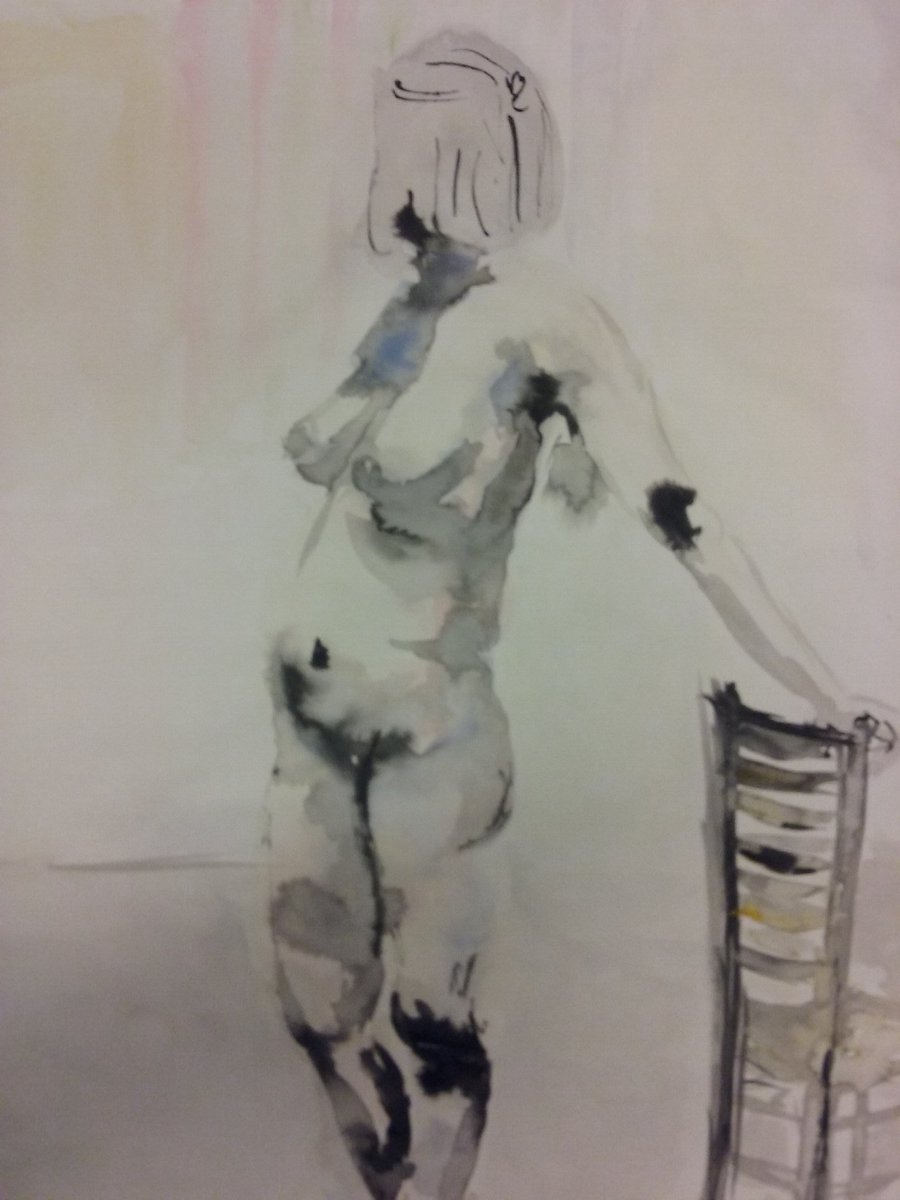 We've just finished another get Life Drawing lesson with <a href="/antonyclarkson/">antony clarkson</a> <a href="/z_mcr/">Z Arif UPZ MCR</a> and <a href="/mcrartstudios/">manchesterartstudios</a>. Ink and wash with watercolour