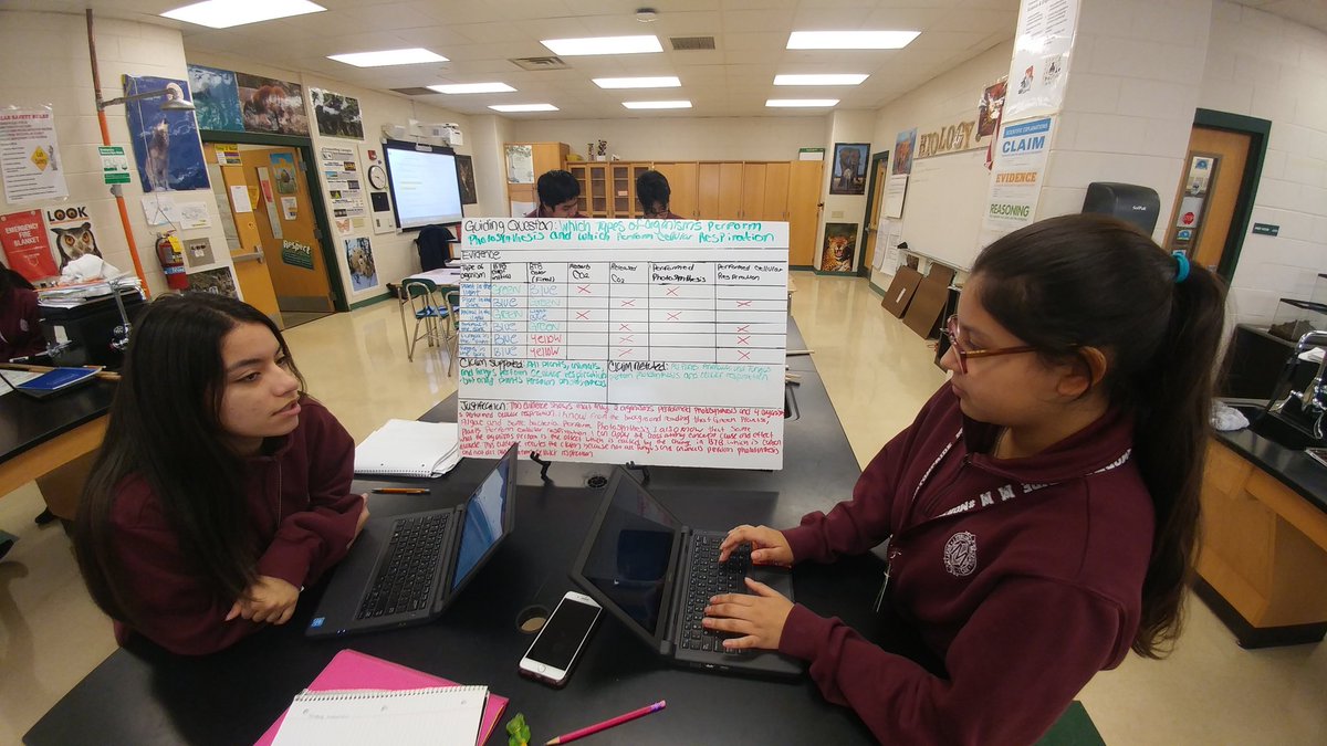 We had some passionate arguments today about our experiments on photosynthesis and cellular respiration. Great to hear! Tomorrow we revise our initial arguments. #mortonpride