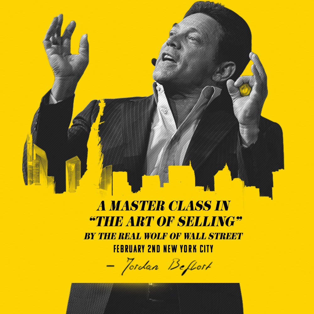sgf2017's tweet photo. "If you don’t see opportunities, then you create them."
Want to Learn more about Salesmanship &amp; Sales Secrets? 
Meet the Real Wolf of Wall Street, Mr. Jordan Belfort on Feb 2nd, 2018 in NYC. Book Your Seat Now! https://t.co/1jSoN7ot9J