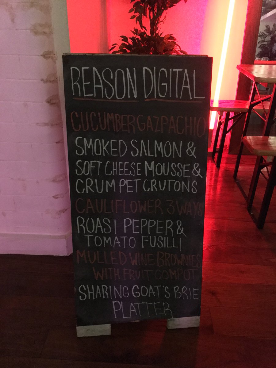 ReasonDigital's tweet photo. @realjunkfoodmcr Thanks to everyone who attended the brill #DinnerWithADifference. Amazing food made from goods destined for waste and scintillating conversation too. https://t.co/NrC1jy7cIp