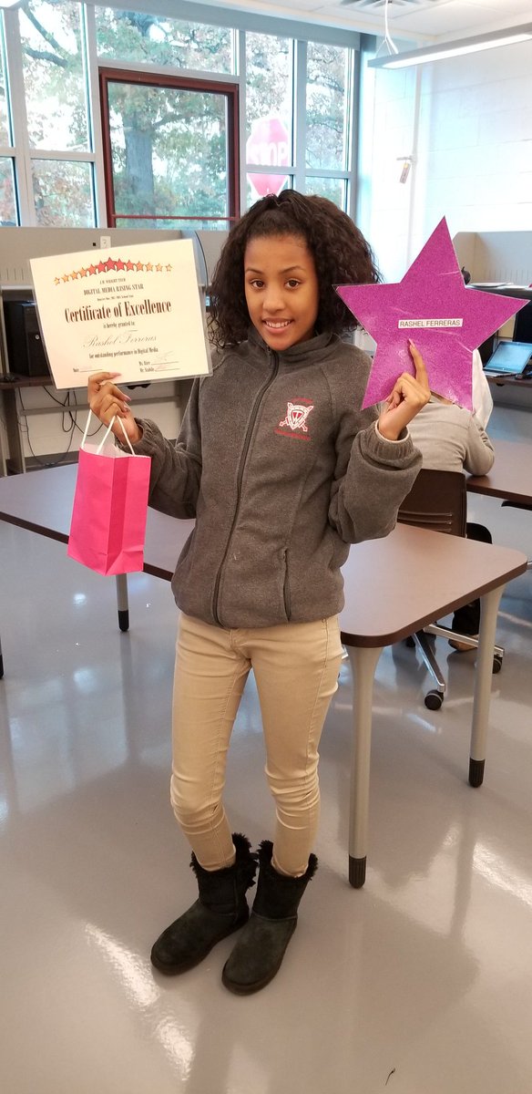 JMWdigitalmedia's tweet photo. Congratulations to our junior class Digital Media Rising Stars of quarter one, Rashel and Tristan!! https://t.co/ZlSk75Xs2Y