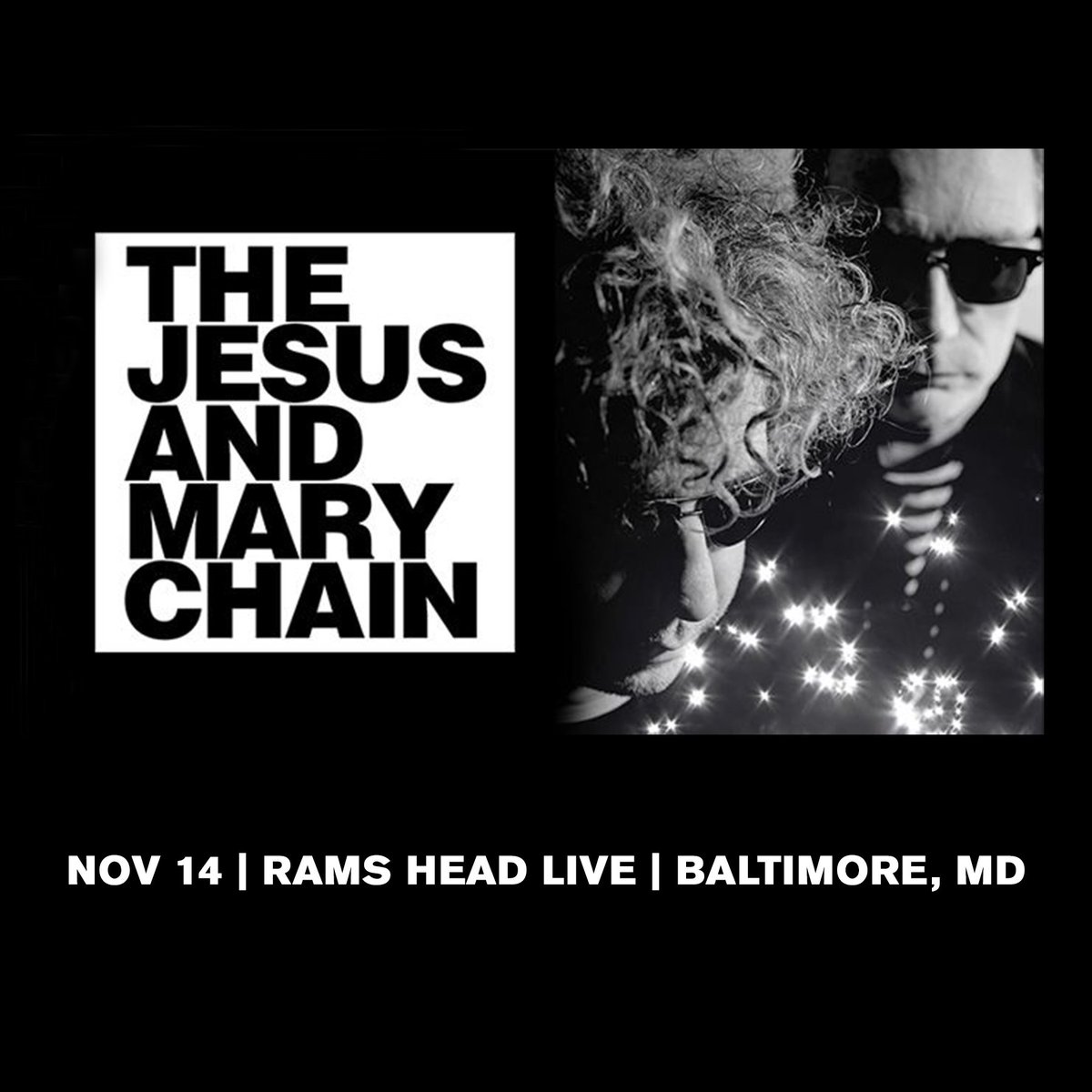 RamsHeadLive's tweet photo. We're giving away a pair of tickets to see The Jesus And Mary Chain [@TheMaryChain] in Baltimore TOMORROW, NOV 14 for #WorldKindnessDay 💫 RT this for your chance to win! https://t.co/55A1ONi2Js
