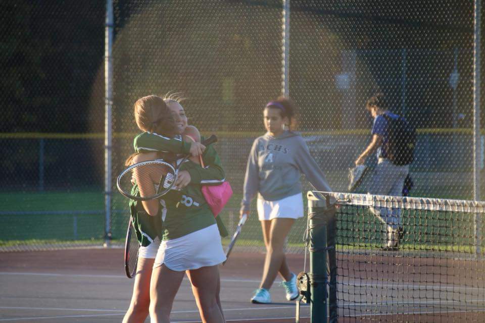 Congratulations to Mary Meduri and Maria Eaise on being selected to 1st Team Doubles - All Conference Cape Atlantic League! Way to play!! #olmatennis #olmapride
