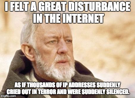ThomRigsby's tweet photo. Sorry Obi Wan, someone should have warned you. Maybe you can use your Jedi skills to get @MediacomSupport to answer one of us! #mediacomsucks https://t.co/kw6jz2Q05D