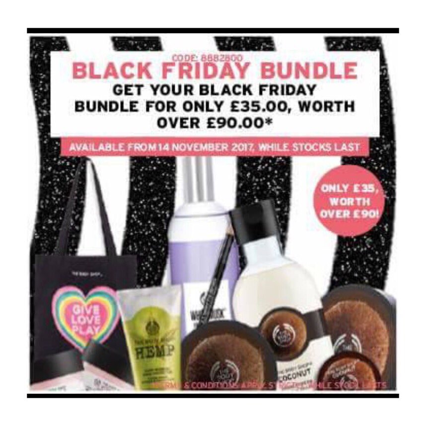 BLACK FRIDAY ⚫️🎉⚫️ don't miss out on this one off Black Friday bundle, worth £90 for just £35!! BARGAIN  #THEBODYSHOP #BlackFriday #bargain #sale