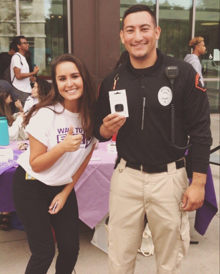2017Finder's tweet image. Even Campus Security Officer Dominguez loves our product! Our most popular color is black so come get yours before everyone else 🖤