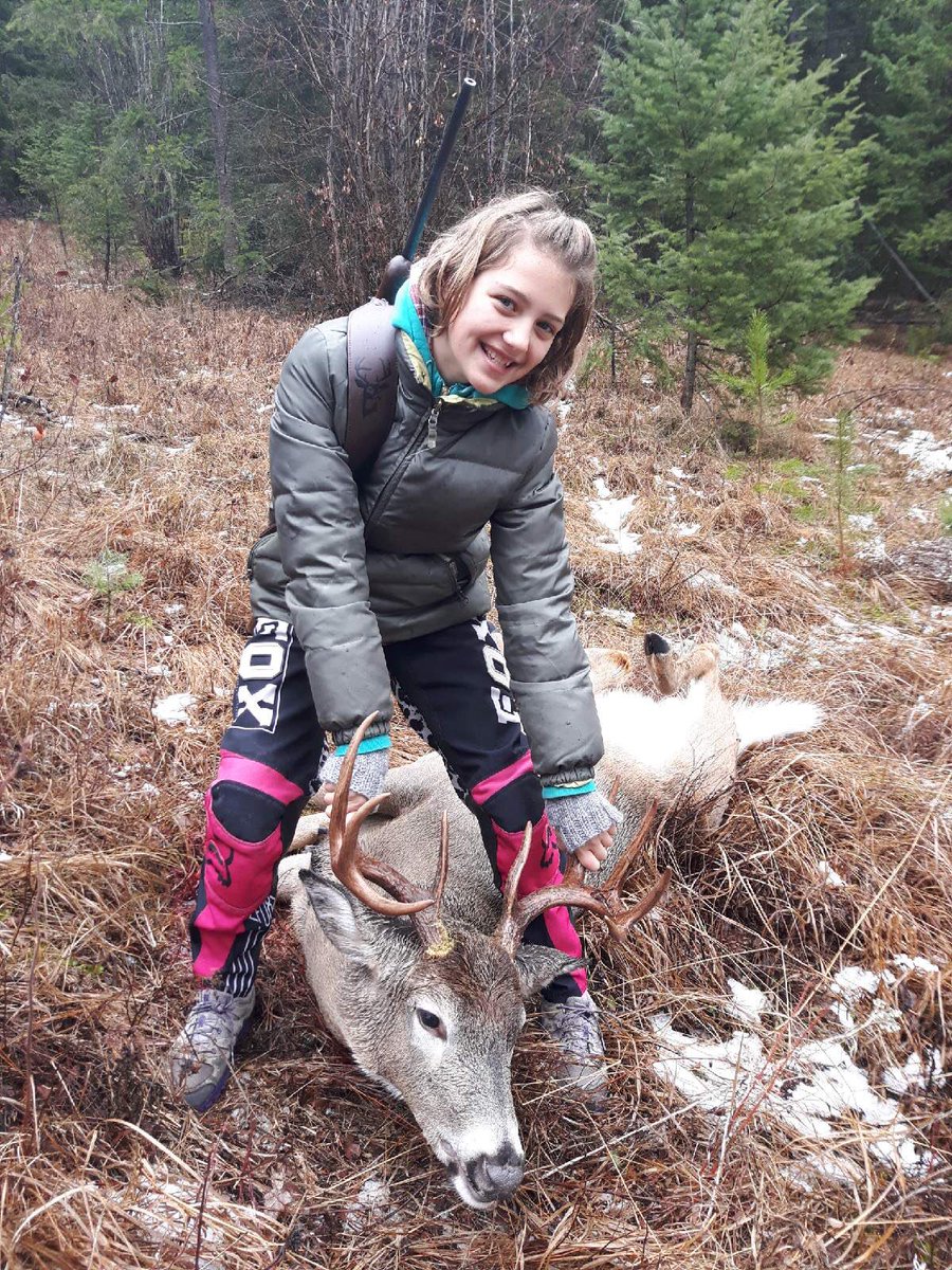 One of our younger fishergirls downs a fantastic 4-pt whitetail #teachingouryouth #responsiblehunting
