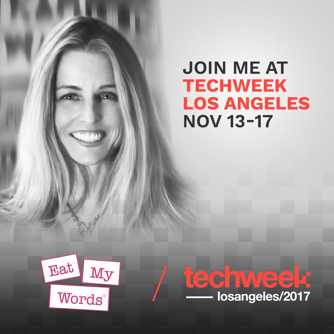 eatmywords's tweet image. Today at #techweekLA - learn &quot;How to Ace the Startup Name Game” from the ace herself, best selling author Alexandra “Hello, My Name Is Awesome” Watkins. Starts at 3pm. sched.co/Co7S @techweekinc @verisign #ad
