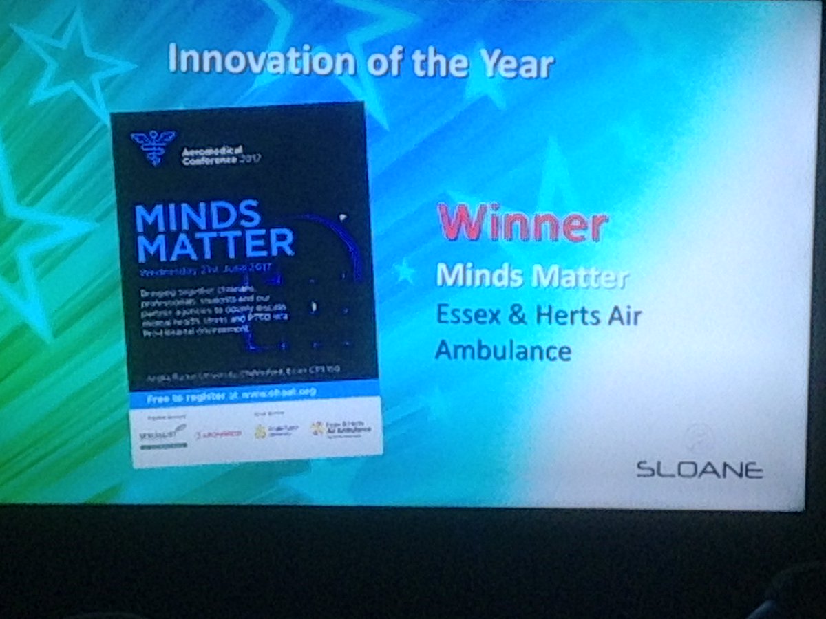 EHAAT_'s tweet photo. Another incredibly proud moment as we take home the Innovation of the Year Award with Minds Matter!  #AAAE2017 @AsoAirAmbulance https://t.co/Xy8oepGNgN