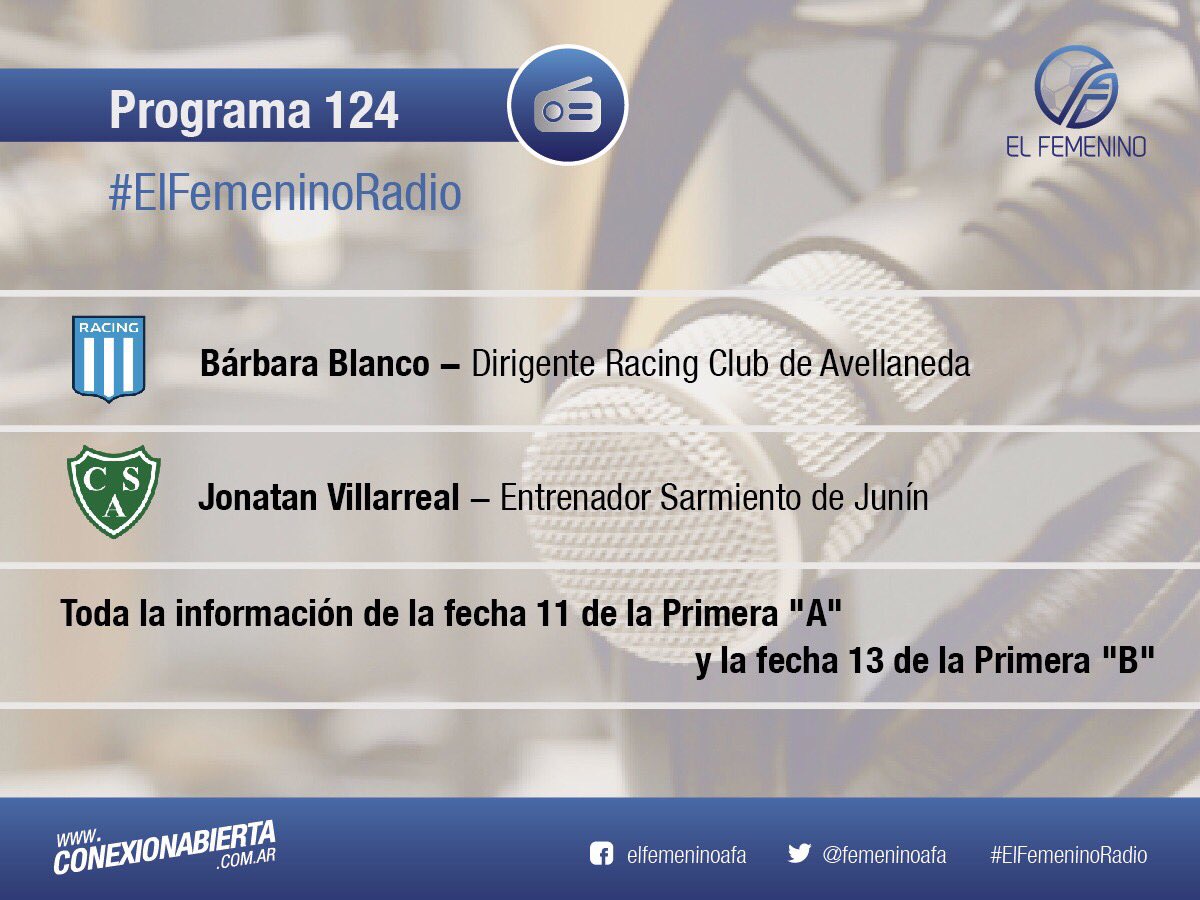 FemeninoAFA's tweet photo. #ElFemeninoRadio Se viene el #Programa124 y tenemos todo todo todo esto.
Préndete a las 21 por https://t.co/Unr0nONlG5 https://t.co/36K3cBI6oU