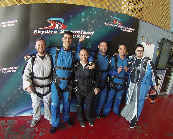 ROWriterDevTeam's tweet photo. A few of the developers jumped out of an airplane this weekend to celebrate the final feature build of 2.1, and the start of 2.2 development. Their leader is the winged wonder on the right... the rest of us stayed on the ground and covered our eyes. https://t.co/zhE1TixJjT
