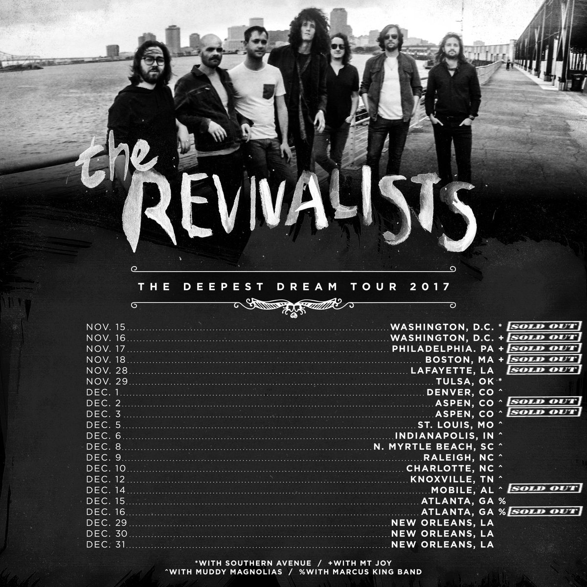 therevivalists's tweet photo. Heads up! The #DeepestDreamTour starts this Wednesday and there is now a low ticket warning on all shows that aren't already sold out. We can't wait to see all of you out there! https://t.co/r4Ey3yDopw