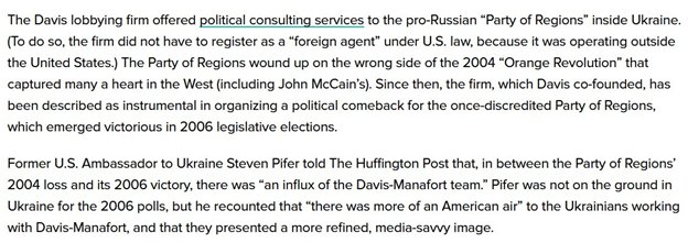 7. Huffington Post article confirms that Paul Manafort worked on the pro-Russia side in Ukraine in the aftermath of the 04 election & implies (though not clear) that he may have worked on 04 election itself.  https://www.huffingtonpost.com/2008/06/20/new-questions-over-mccain_n_108204.html …