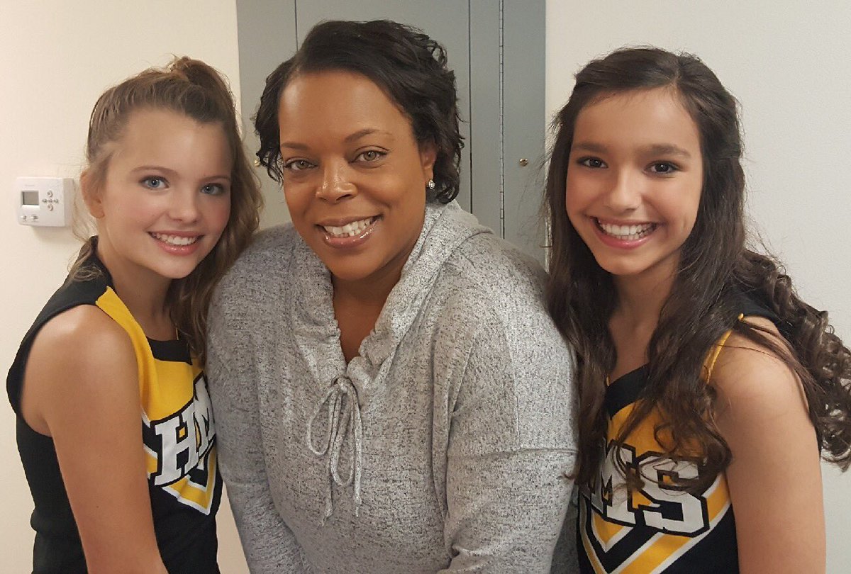 InOurLifetimeTV's tweet photo. Coach Miller and her cheerleaders, Taylor and Zoey. In Our Lifetime teen soap opera. ❤️💯 https://t.co/g3rJiAbLAL