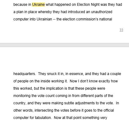 9.  In 2009, CIA AGENT Stigall told the EAC that Yanukovich's campaign rigged the vote tallies in 2004 by "intersecting the votes before it goes to the official computer for tabulation" so that they could make "subtle adjustments to the vote."  https://www.prnewswire.com/news-releases/election-watchdog-group-supports-call-for-independent-investigation-into-ukraine-election-results-yanukovich-campaign-team-tied-to-election-rigging-allegations-in-united-states-84466277.html …