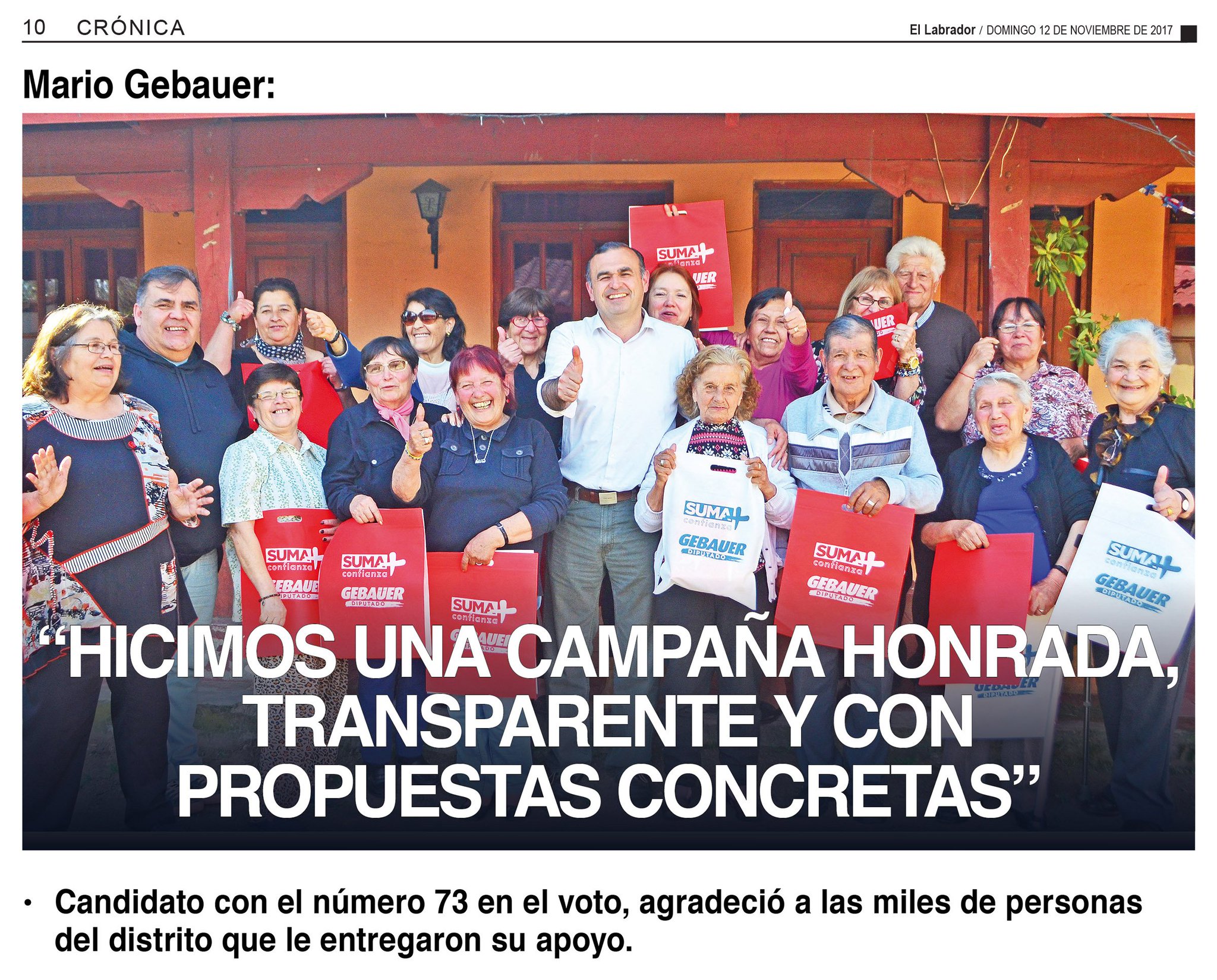 Mario Gebauer Hicimos Una Campana Honrada Transparente Y Con Propuestas Concretas Revisa Nota De Diariolabrador Sobre Propuestas Q Hemos Publicado Durante Este Periodo Y El Balance De Campana T Co 1y90zrsvxl Pag 10