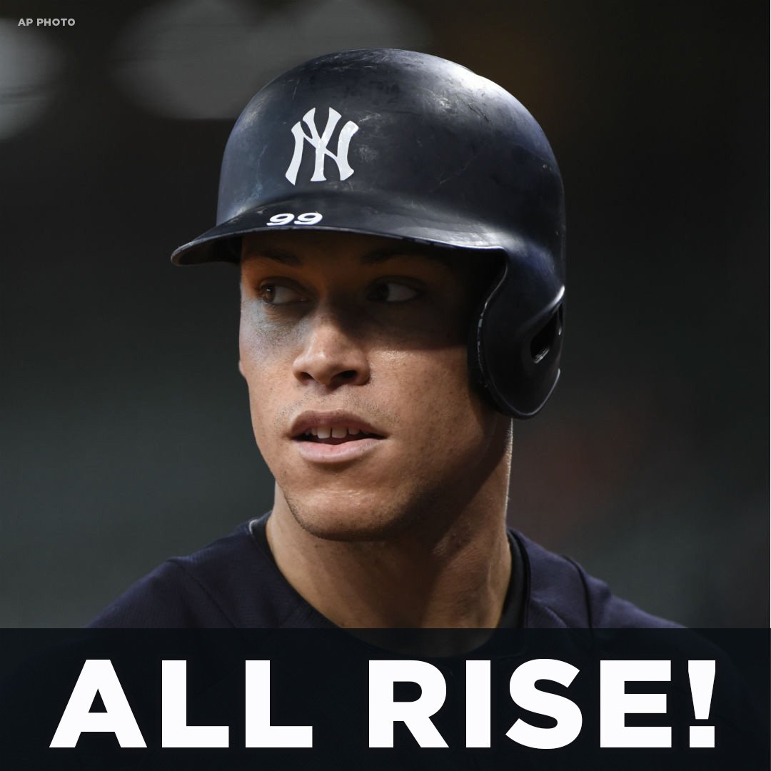 Livinlife2018's tweet photo. Congrats on a great season! #Yankees2017 #RookieOfTheYear #TheJudge #99 #AllRise https://t.co/jKazRwFpGn