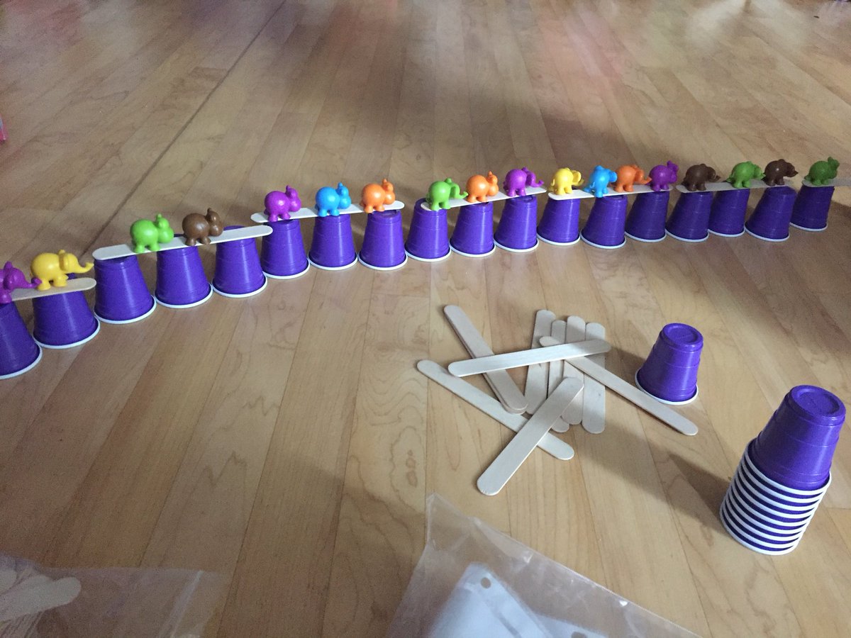 Tobyn_Londos's tweet image. Challenge:Build a bridge that hold 21 elephants. Student: “12 elephants 9 hippos”. You got me there. #classchallenge different class, different way of building.