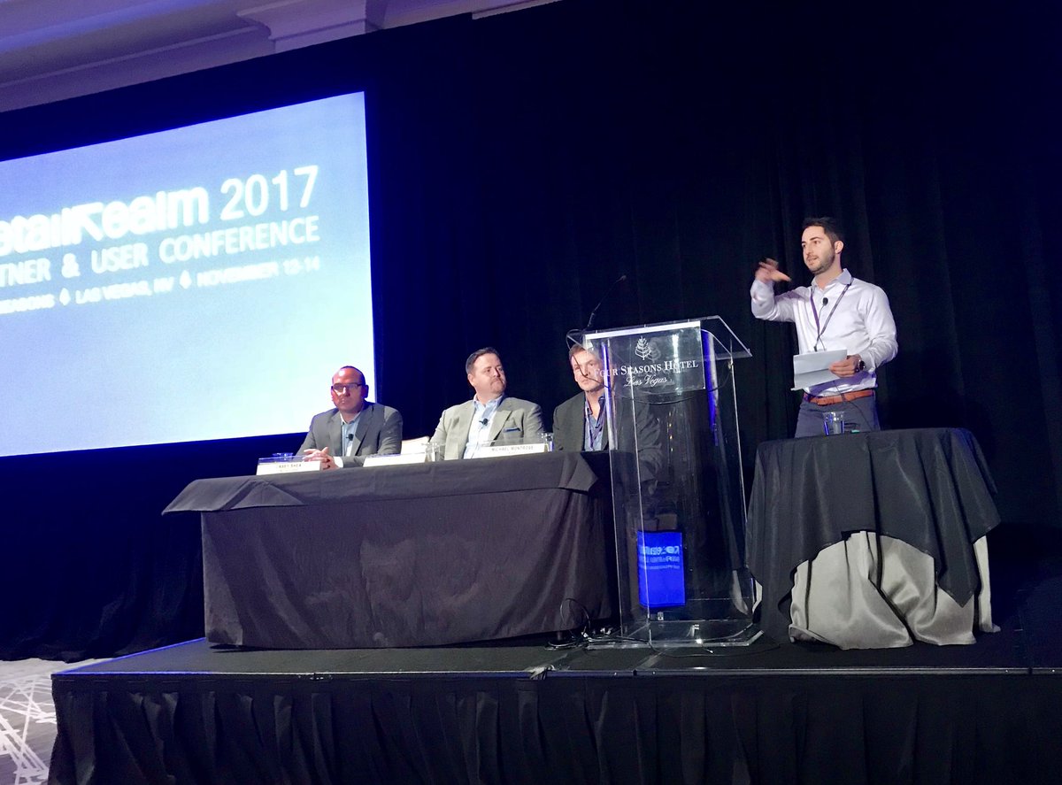 RetailRealmConf's tweet photo. Is the Retail Apocalypse a truth or a myth? Experts from @RSMUSLLP, @uniteucommerce + @DXC_Eclipse weigh in on Retail Experts Panel #RRC17 https://t.co/4VNXeuFROL