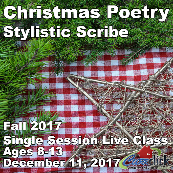 CurrClick's tweet photo. Sample some of Institute for Excellence in Writing's techniques while learning about some different types of poems.  Students will write a #poem for #Christmas, which would make a great gift to give to #grandparents! https://t.co/OvoFKVT2hv #onlineclass #homeschooling #hslife https://t.co/ZE0ceb1Qlz