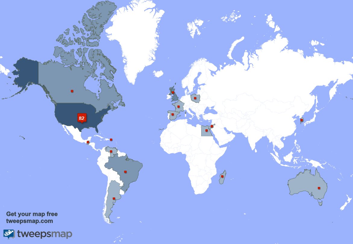 My followers are in USA(80%), UK.(6%) Get your free map tweepsmap.com/!ycurpcrfect