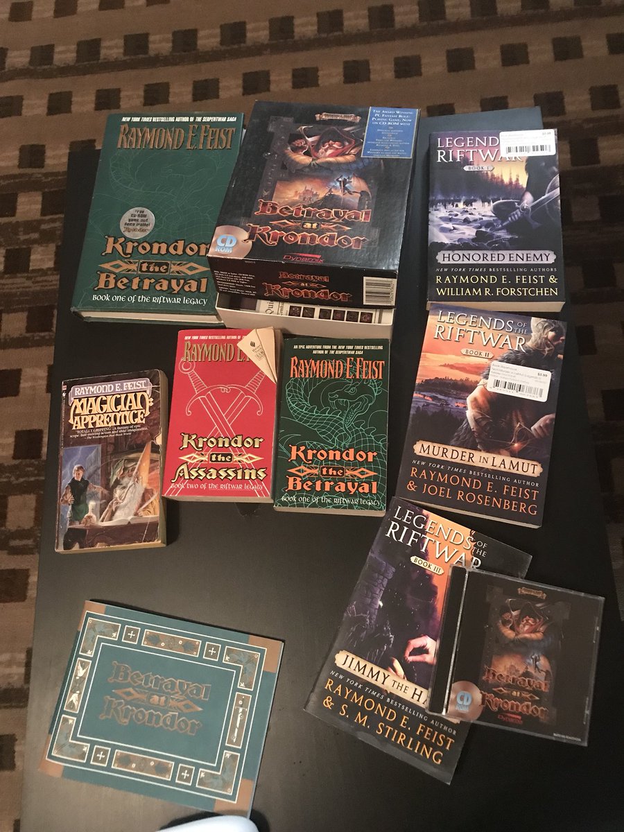 When you love #betrayalatkrondor SO MUCH you have the game with original box packaging, the hardcover & softcover, the Riftwar prequel series and the sequel books. #pcgaming