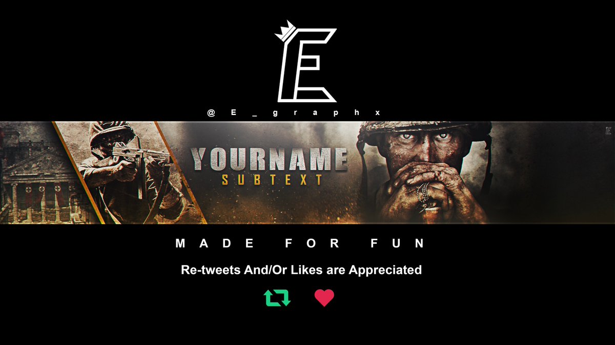 Erickson On Twitter Call Of Duty Ww2 Youtube Banner Design Like
