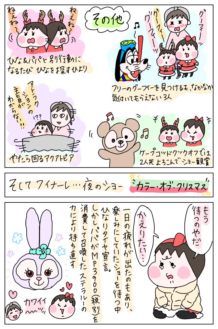ディズニーシーに行ってきました日記。ざっくりダイジェストにしたけど収まらないほど盛りだくさんな1日でした!
#育児絵日記  #育児漫画 #ひなひよ日記 