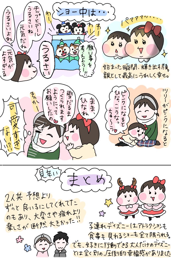 Imo Nak ディズニーシーに行ってきました日記 ざっくりダイジェストにしたけど収まらないほど盛りだくさんな１日でした 育児絵日記 育児漫画 ひなひよ日記