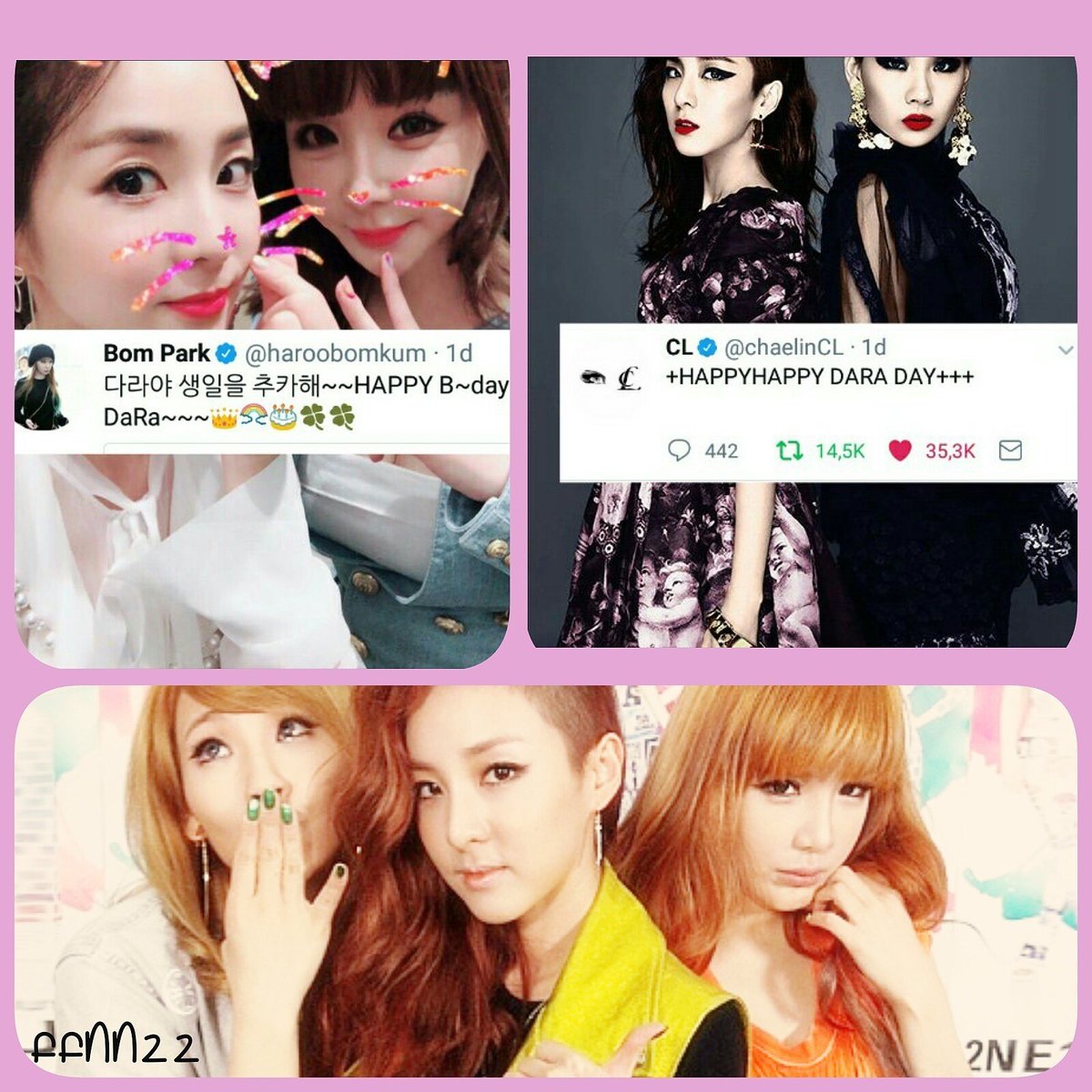 sonrisademinzy's tweet photo. #LovelyDARAday #Dara #Bom #CL #Sandara #SandaraPark #Chaelin #chaelincl #babyrin #CLRoo #Queen #GZB #Bommie #bomi #BOMSHELLS #bomshell #parkers #2NE1 #Blackjack @krungy21 @chaelinCL @haroobomkum https://t.co/yygonNTaVI