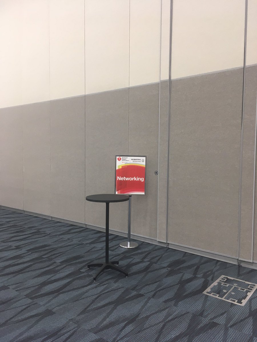 Paulvulliamy's tweet photo. So I’ve been standing in this networking zone for hours now - it doesn’t seem to be helping 😀 #ReSS17 #AHA2017 https://t.co/ve1bgOrLcx