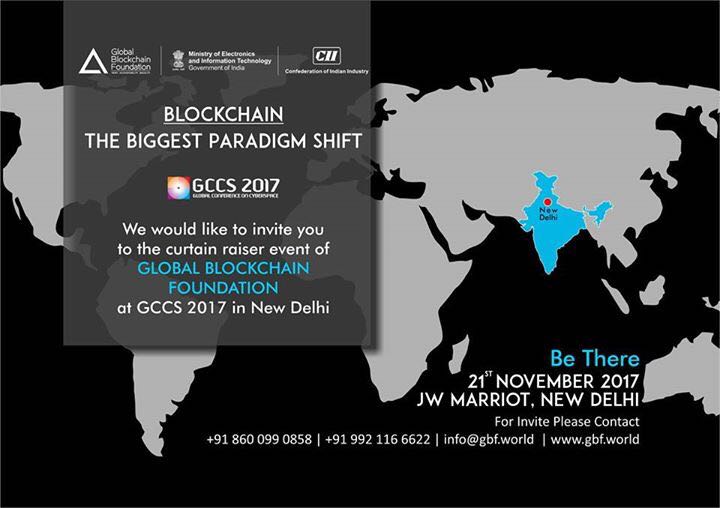 rsprasad's tweet photo. Blockchain is redefining the world of technology. Delighted that the world is here in Delhi to discuss Blockchain at @gccsofficial. https://t.co/lvUPo3XSif
