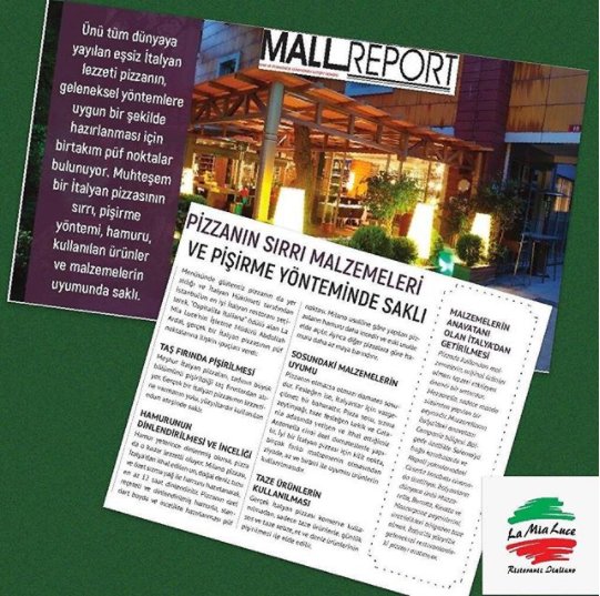 Bugün Mall Report dergisinde yer alan haberimiz 😊🍕✨ #LaMiaLuce #Suadiye #food #yum #instafood #yummy #amazing #instagood #photooftheday #sweet #dinner #lunch #breakfast #fresh #tasty #delish #delicious #eating #foodpic #foodpics #eat #hungry #foodgasm #foods #Caddebostan