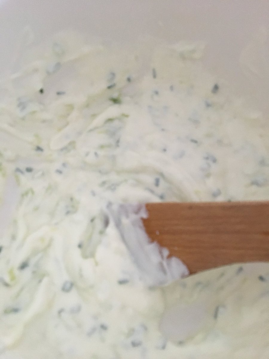 bellatissimo's tweet photo. Homemade tzatziki... recipe says 1 clove of garlic 😂😂😂 yeah right https://t.co/upfk8tP8uu