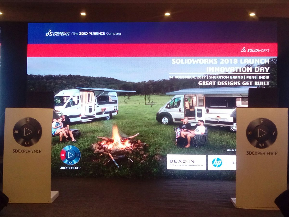 ManikUtils's tweet photo. Stage is all set!! #SOLIDWORKS2018 #SWLAUNCH #PUNE https://t.co/hfjQLhhlli