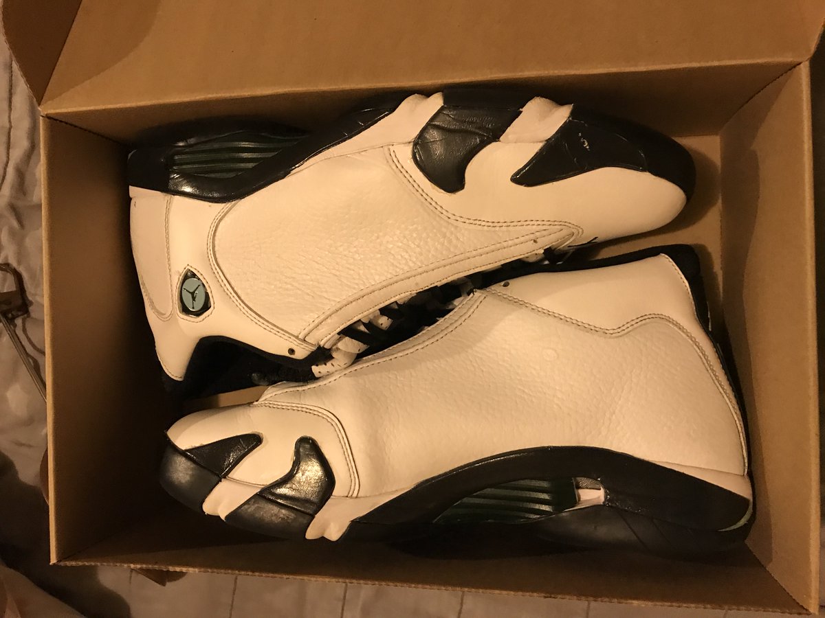 MarJua01's tweet photo. Picked up my first pair of Jordan 14! Thanks @kicksonabudget https://t.co/7M3ABFVNiy