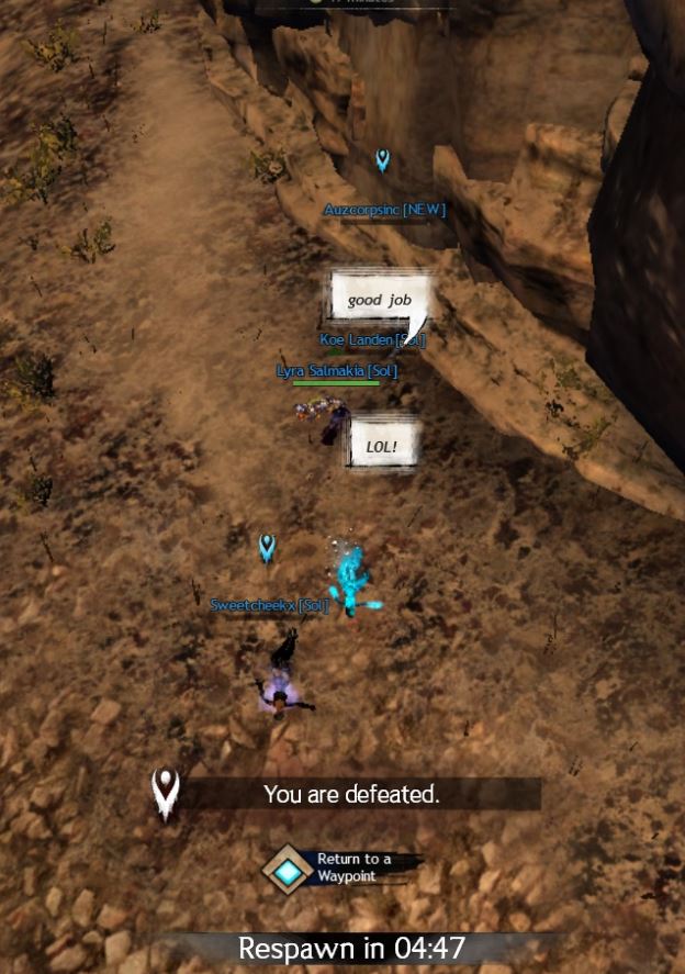 PinkDayinLA's tweet photo. Congrats again to Sweets from the @SolGuild_HoD  for winning the Pocket Dev prize pack. Tonight was the evening of World Vs. World.  We had some good a battles and a few good laughs with Mike Z from @ArenaNet Thank you to everyone from @GW2_NSP_Server  who came out to play! #gw2 https://t.co/qlHbVrKaxU