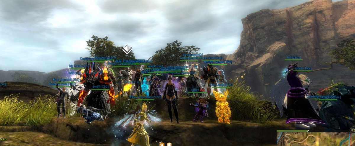 PinkDayinLA's tweet photo. Congrats again to Sweets from the @SolGuild_HoD  for winning the Pocket Dev prize pack. Tonight was the evening of World Vs. World.  We had some good a battles and a few good laughs with Mike Z from @ArenaNet Thank you to everyone from @GW2_NSP_Server  who came out to play! #gw2 https://t.co/qlHbVrKaxU