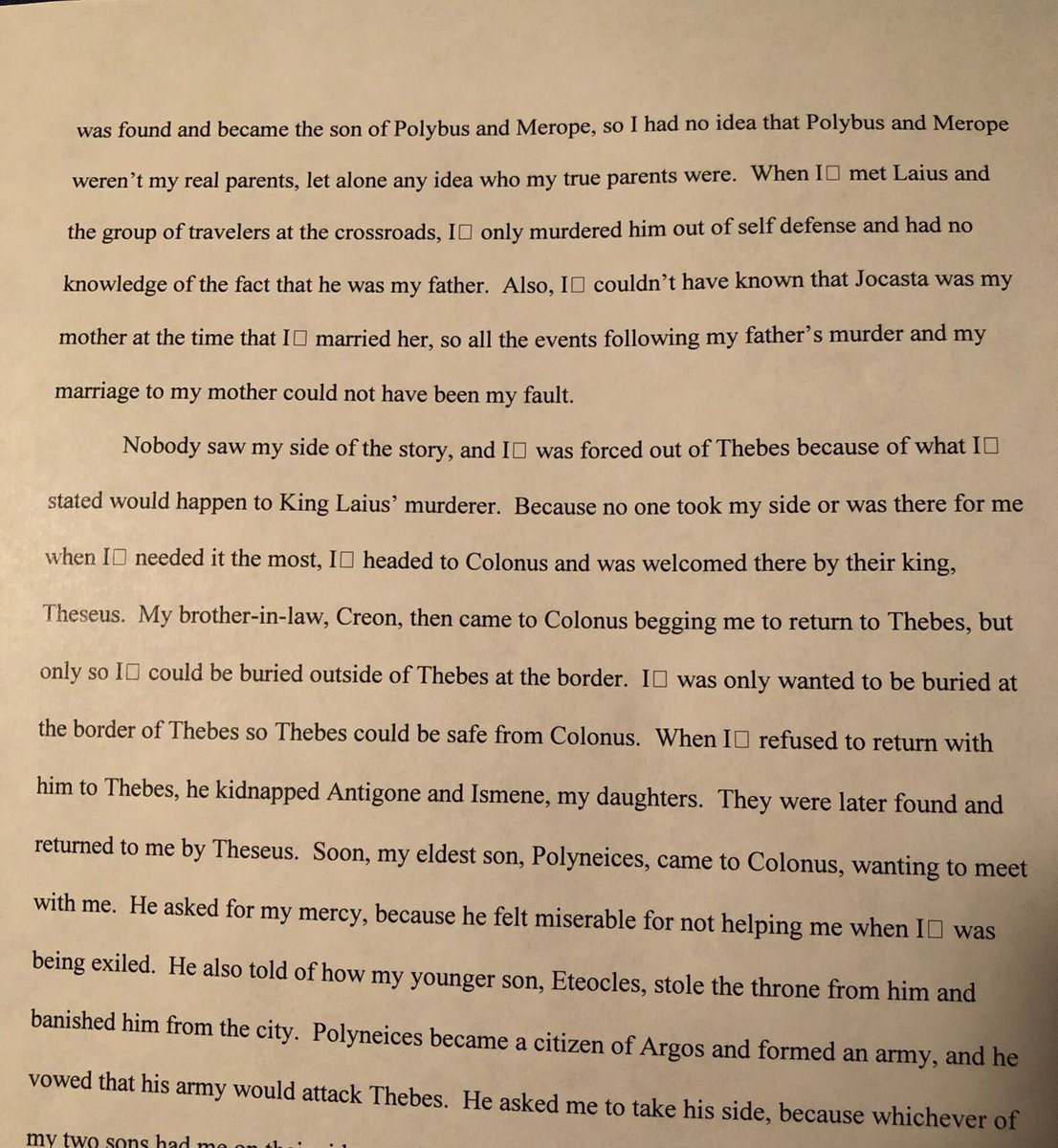 TateSchmidt3's tweet photo. This is what I get for typing my essay on my phone – thanks “I” glitch 😅 https://t.co/fJF1ev3n0D