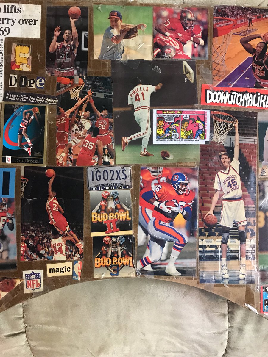 DLNEALY's tweet photo. I uncovered my high school lap board. Itโs an early 90โs treasure trove. #IceCube @WoodberryForest #ShawnBradley #HumptyDance #ReggieMiller #ClydeDrexler #DeeBrown #TheNastyBoys #BudBowl #BoKimble #NolanRyan #LouPiniella #WaltWeiss #BartSimpson #BugleBoy #BazookaJoe https://t.co/ieuIlsBnRE